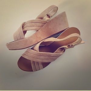 J. crew wedge sandal - taupe size 9